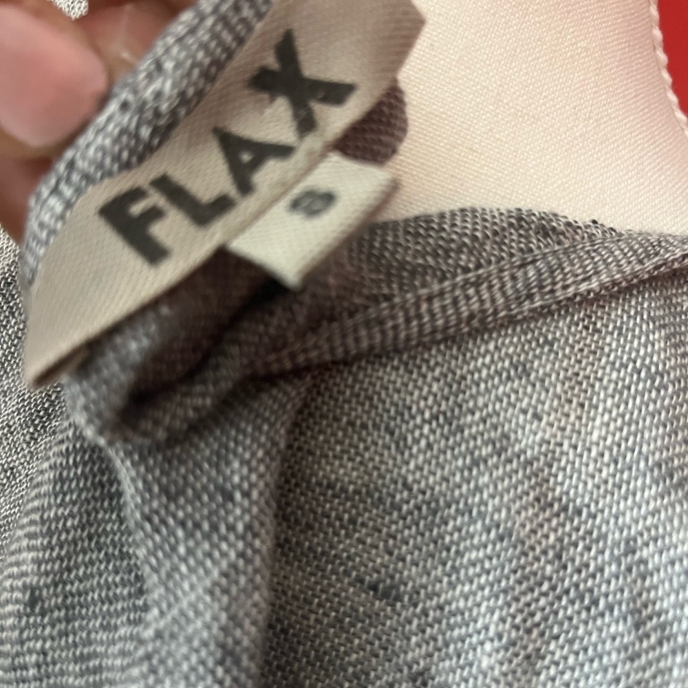 Flax mini dress Lithuanian linen minimalist grey neutral wardrobe staple - Picture 4 of 5